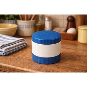 Vintage 90's Aladdin Model 7000 Insulated Soup Thermos Canister 6oz Blue White